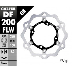 Disc frana fata Galfer WAVE FLOATING (C. STEEL) 250x3mm DF200FLW