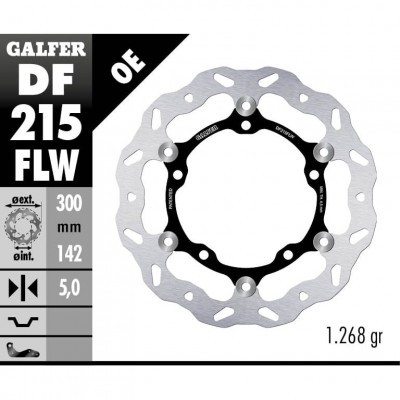 Disc frana fata Galfer WAVE FLOATING (C. STEEL) 300x5mm DF215FLW