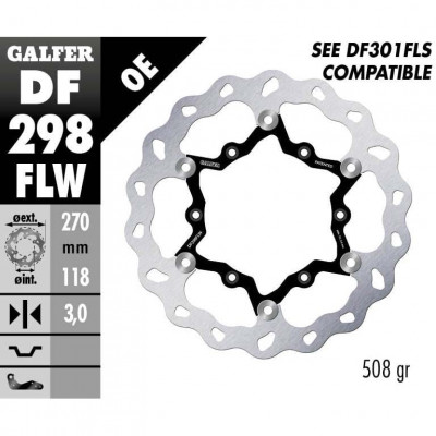 Disc frana spate Galfer WAVE FLOATING (C. STEEL) 270x3mm DF298FLW Disc frana spate Galfer WAVE FLOATING (C. STEEL) 270x3mm DF298FLW
