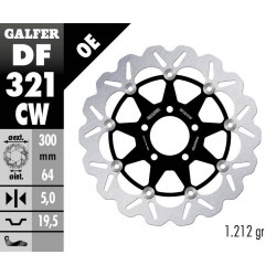 Disc frana fata Galfer WAVE FLOATING COMPLETE (C. ALU.) 300x5mm DF321CW