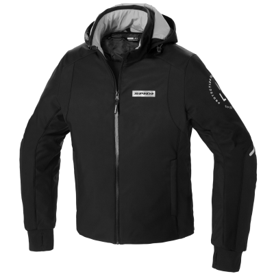 Geaca moto din textil SPIDI Hoodie Armor H2Out Black/White
