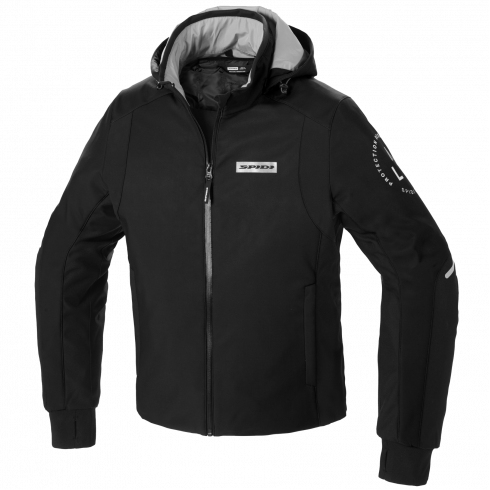 Geaca moto din textil SPIDI Hoodie Armor H2Out Black/White