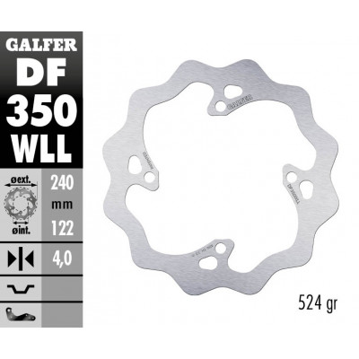 Disc frana spate Galfer WAVE FIXED SOLID 240x4mm DF350WLL Disc frana spate Galfer WAVE FIXED SOLID 240x4mm DF350WLL