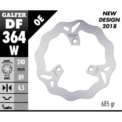 Disc frana fata/spate Galfer WAVE FIXED DISC WAVE FIXED 240x4,5mm DF364W Disc frana fata/spate Galfer WAVE FIXED DISC WAVE FIXED 240x4,5mm DF364W
