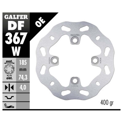 Disc frana spate Galfer WAVE FIXED DISC WAVE FIXED 185x4mm DF367W Disc frana spate Galfer WAVE FIXED DISC WAVE FIXED 185x4mm DF367W