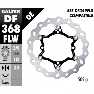 Disc frana fata Galfer WAVE FLOATING (C. STEEL) 270x3mm DF368FLW
