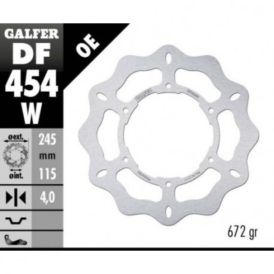 Disc frana fata Galfer WAVE FIXED  DISC WAVE FIXED 245x4mm DF454W