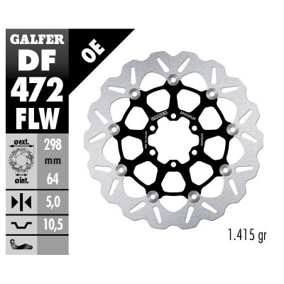 Disc frana fata/spate Galfer WAVE FLOATING (C. STEEL) 298x5mm DF472FLW Disc frana fata/spate Galfer WAVE FLOATING (C. STEEL) 298x5mm DF472FLW
