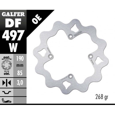 Disc frana spate Galfer WAVE FIXED DISC WAVE FIXED 190x3mm DF497W Disc frana spate Galfer WAVE FIXED DISC WAVE FIXED 190x3mm DF497W