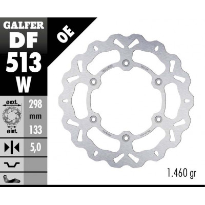 Disc frana spate Galfer WAVE FIXED  DISC WAVE FIXED 298x5mm DF513W