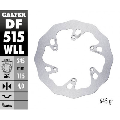Disc frana spate Galfer WAVE FIXED SOLID 245X5MM DF515WLL Disc frana spate Galfer WAVE FIXED SOLID 245X5MM DF515WLL