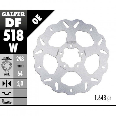 Disc frana fata/spate Galfer WAVE FIXED DISC WAVE FIXED 298x5mm DF518W Disc frana fata/spate Galfer WAVE FIXED DISC WAVE FIXED 298x5mm DF518W
