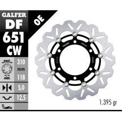 Disk frana fata Galfer WAVE FLOATING COMPLETE (C. ALU.) 310x5mm DF651CW