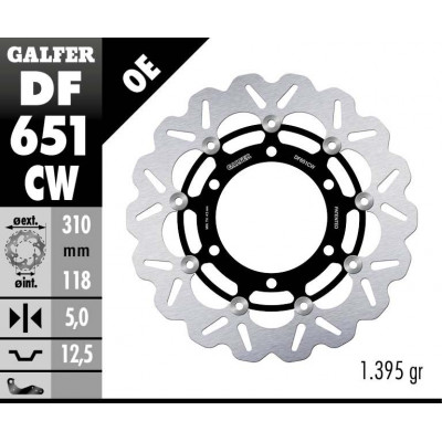 Disk frana fata Galfer WAVE FLOATING COMPLETE (C. ALU.) 310x5mm DF651CW Disk frana fata Galfer WAVE FLOATING COMPLETE (C. ALU.) 310x5mm DF651CW