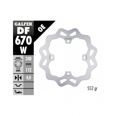 Disk frana spate Galfer WAVE FIXED  DISC WAVE FIXED 240x4mm DF670W