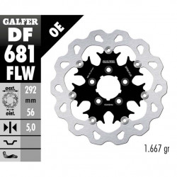 Disc frana spate Galfer WAVE FLOATING (C. STEEL)  292x5mm DF681FLW