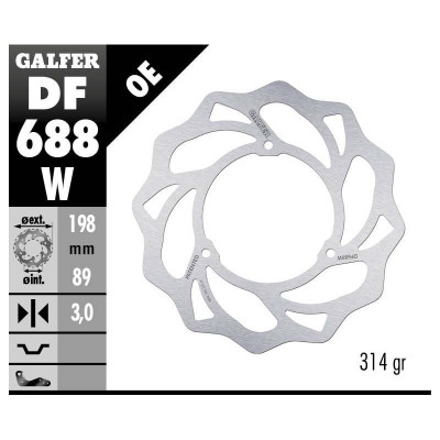 Disc frana fata Galfer WAVE FIXED  DISC WAVE FIXED 198x3mm DF688W