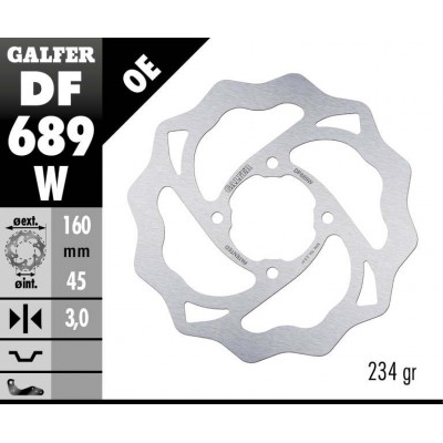 Disc frana spate Galfer WAVE FIXED DISC WAVE FIXED 160x3mm DF689W Disc frana spate Galfer WAVE FIXED DISC WAVE FIXED 160x3mm DF689W