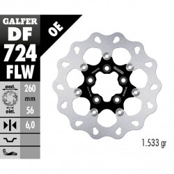 Disc frana spate Galfer WAVE FLOATING (C. STEEL) 260x6mm DF724FLW