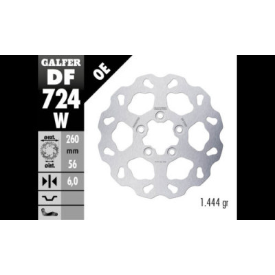 Disc frana spate Galfer WAVE FIXED  DISC WAVE FIXED 260x6mm DF724W