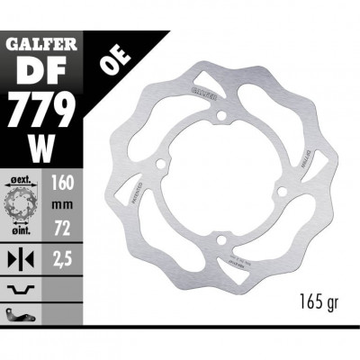 Disc frana fata/spate Galfer WAVE FIXED DISC WAVE FIXED 160x2,5mm DF779W Disc frana fata/spate Galfer WAVE FIXED DISC WAVE FIXED 160x2,5mm DF779W
