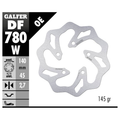 Disc frana spate Galfer WAVE FIXED DISC WAVE FIXED 140x2,7mm DF780W Disc frana spate Galfer WAVE FIXED DISC WAVE FIXED 140x2,7mm DF780W