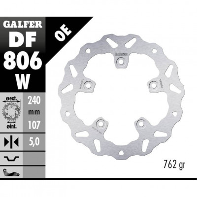 Disc frana spate Galfer WAVE FIXED  DISC WAVE FIXED 240x5mm DF806W