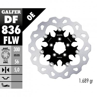Disk frana fata Galfer WAVE FLOATING (C. STEEL) 300x5mm DF836FLW Disk frana fata Galfer WAVE FLOATING (C. STEEL) 300x5mm DF836FLW