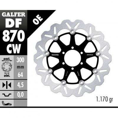 Disk frana fata Galfer WAVE FLOATING COMPLETE (C. ALU.) 300x4,5mm DF870CW Disk frana fata Galfer WAVE FLOATING COMPLETE (C. ALU.) 300x4,5mm DF870CW
