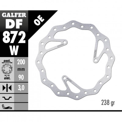 Disk frana fata Galfer BRAKE TRACK WAVE 200x3mm DF872W Disk frana fata Galfer BRAKE TRACK WAVE 200x3mm DF872W