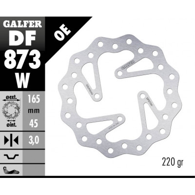 Disk frana spate Galfer BRAKE TRACK WAVE 165x3mm DF873W Disk frana spate Galfer BRAKE TRACK WAVE 165x3mm DF873W