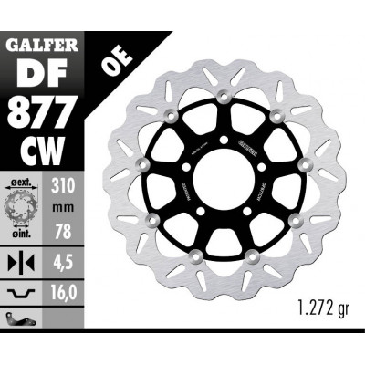 Disk frana fata Galfer WAVE FLOATING COMPLETE (C. ALU.) 310x4,5mm DF877CW Disk frana fata Galfer WAVE FLOATING COMPLETE (C. ALU.) 310x4,5mm DF877CW