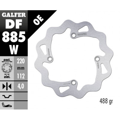 Disk frana spate Galfer WAVE FIXED  DISC WAVE FIXED 220x4mm DF885W