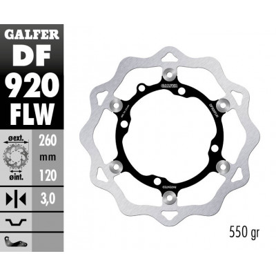 Disk frana fata Galfer WAVE FLOATING (C. STEEL) 260x3mm DF920FLW Disk frana fata Galfer WAVE FLOATING (C. STEEL) 260x3mm DF920FLW