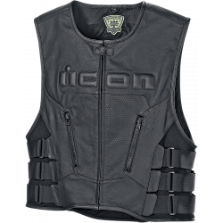 Vesta moto de piele Icon vest D3O, Rosu Vesta moto de piele Icon vest D3O, Rosu