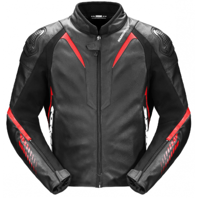 Geaca moto de piele Spidi nkd-1, Negru/Rosu