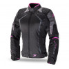 Geaca moto din textil pentru femei Seventy, Negru/Roz