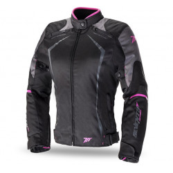 Geaca moto din textil pentru femei Seventy, Negru/Roz Geaca moto din textil pentru femei Seventy, Negru/Roz