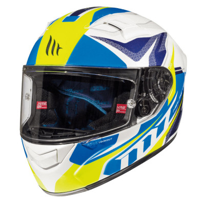 Casca MT kre lookout G6 gloss pearl, Alb/Albastru/Galben