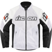 Geaca moto Icon mesh AF leather ce rd, Alb/Negru Geaca moto Icon mesh AF leather ce rd, Alb/Negru thumb