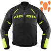Geaca moto Icon contra2 Leather perforated, Negru/Galben thumb