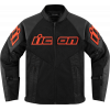 Geaca moto Icon mesh AF leather ce rd, Negru/Rosu