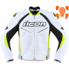 Geaca moto Icon hypersport2 prime hi-viz, Alb/Negru