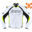 Geaca moto Icon hypersport2 prime hi-viz, Alb/Negru thumb