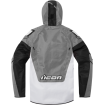 Geaca moto din textil Icon airform retro, Gri/Alb thumb