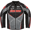 Geaca moto din textil Icon hooligan ultrabolt, Negru/Gri/Rosu thumb