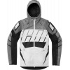 Geaca moto din textil Icon airform retro, Gri/Alb