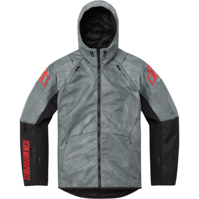Geaca moto din textil Icon airform battlescar, Gri/Negru