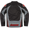 Geaca moto din textil Icon hooligan ultrabolt, Negru/Gri/Rosu thumb