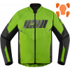 Geaca moto din textil Icon hooligan, Verde/Negre
